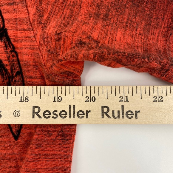 Affliction Graphic T Shirt Mens Medium Red Black Gothic Cross Space Dye Y2K MMA - Picture 8 of 9